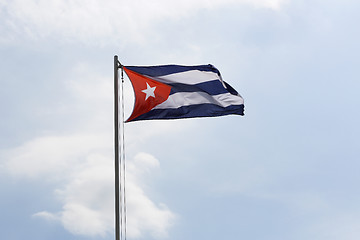 Image showing National flag of Cuba on a flagpole