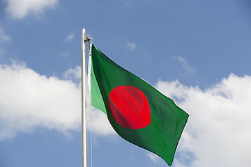 Image showing National flag of Bangladesh on a flagpole