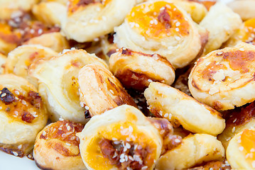 Image showing cookies of puff pastry with sesame seeds