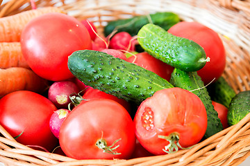 Image showing Mix of vegetables in basket