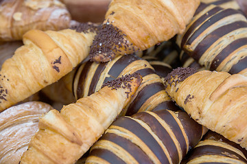 Image showing fresh baked cookies fluffy croissants pastries