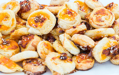 Image showing cookies of puff pastry with sesame seeds