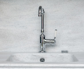 Image showing Vintage silver Polished Kitchen Faucet