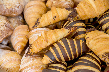 Image showing fresh baked cookies fluffy croissants pastries