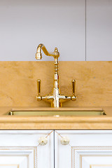 Image showing Vintage gold Polished Kitchen Faucet