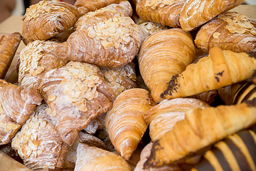 Image showing fresh baked cookies fluffy croissants pastries