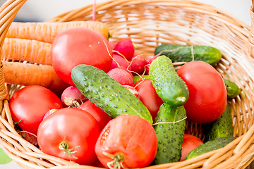 Image showing Mix of vegetables in basket
