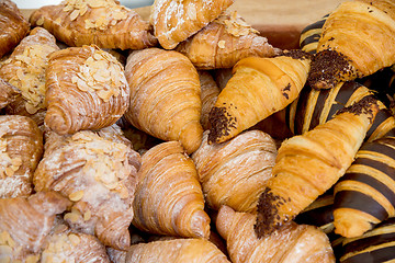 Image showing fresh baked cookies fluffy croissants pastries