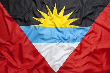 Image showing Textile flag of Antigua and Barbuda