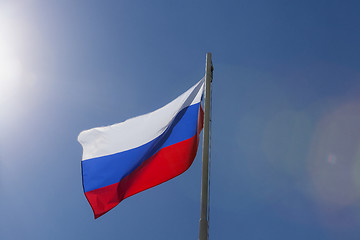 Image showing National flag of Russia on a flagpole