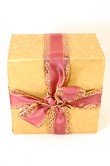 Image showing golden present