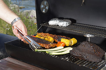 Image showing Barbeque grill outdoor