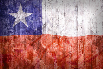 Image showing Grunge style of Chile flag on a brick wall