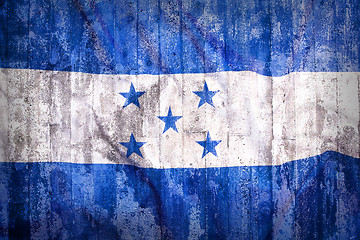 Image showing Grunge style of Honduras flag on a brick wall
