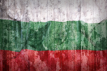 Image showing Grunge style of Bulgaria flag on a brick wall