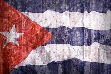 Image showing Grunge style of Cuba flag on a brick wall