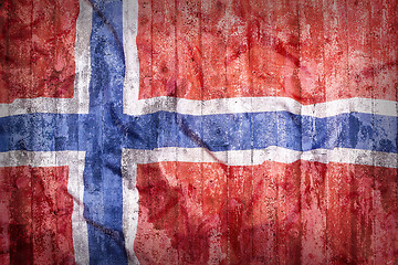 Image showing Grunge style of Norway flag on a brick wall