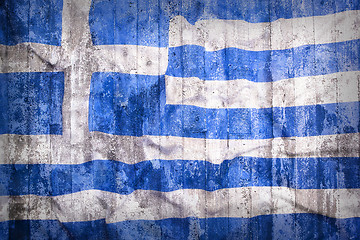 Image showing Grunge style of Greece flag on a brick wall