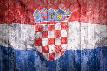 Image showing Grunge style of Croatia flag on a brick wall