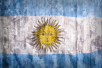 Image showing Grunge style of Argentina flag on a brick wall
