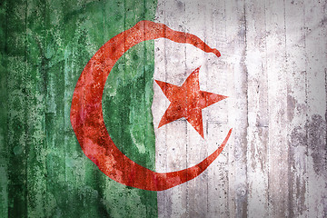 Image showing Grunge style of Algeria flag on a brick wall