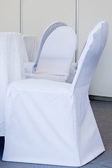 Image showing chairs with white fabric cover for celebrations