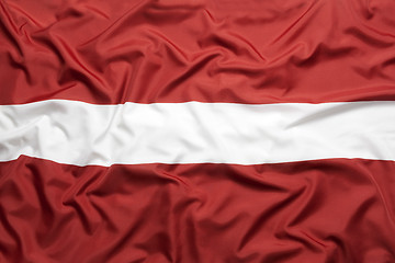 Image showing Textile flag of Latvia   