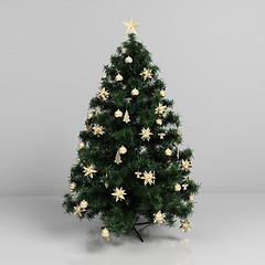 Image showing Christmas tree in room