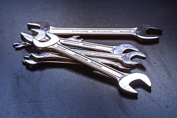 Image showing The wrench steel tools for repair