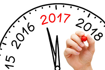 Image showing New Year 2017 Clock Concept 