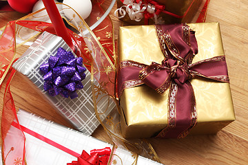 Image showing gifts with ribbons