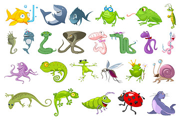 Image showing Vector set of animals illustrations.