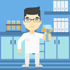 Image showing Scientist with test tube vector illustration.