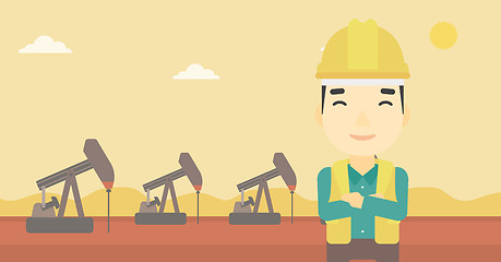 Image showing Cnfident oil worker vector illustration.