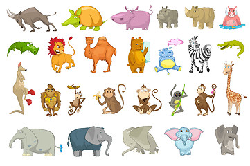 Image showing Vector set of animals illustrations.