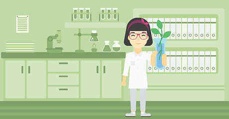 Image showing Scientist with test tube vector illustration.