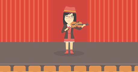 Image showing Woman playing violin vector illustration.