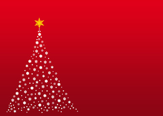 Image showing White christmas tree on red