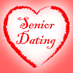 Image showing Senior Dating Represents Mature Internet And Retirement