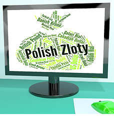 Image showing Polish Zloty Indicates Foreign Currency And Banknote