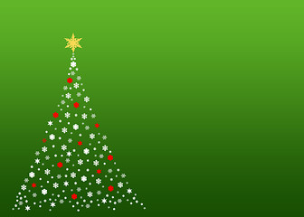 Image showing White christmas tree on green