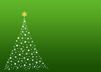 Image showing White christmas tree on green