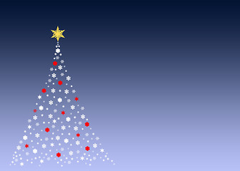 Image showing White christmas tree on green