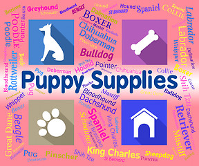 Image showing Puppy Supplies Indicates Merchandise Pets And Purebred