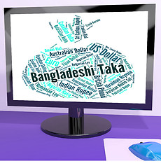 Image showing Bangladeshi Taka Represents Foreign Currency And Currencies