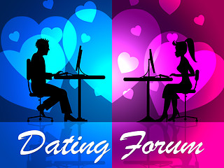 Image showing Dating Forum Means Social Media And Community