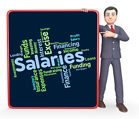 Image showing Salaries Word Represents Remuneration Wage And Workers