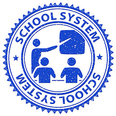 Image showing School System Indicates Stamp Print And Learn