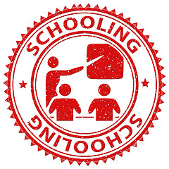 Image showing Schooling Stamp Shows Stamped Study And Educating