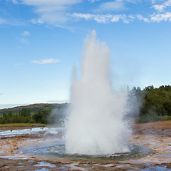 Image showing Strokkur eruption in the Geysir area, Iceland